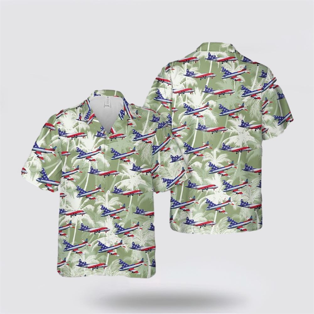 US Navy Lockheed P-3 Orion Hawaiian Shirt - Gift For Military Personnel