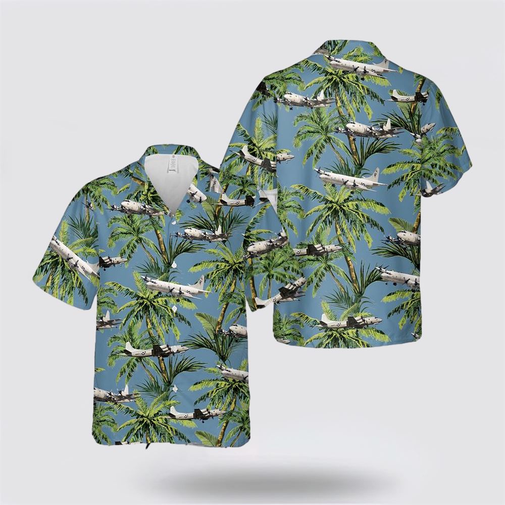 US Navy Lockheed P-3 Orion Hawaiian Shirt - Gifts For Navy Soldiers