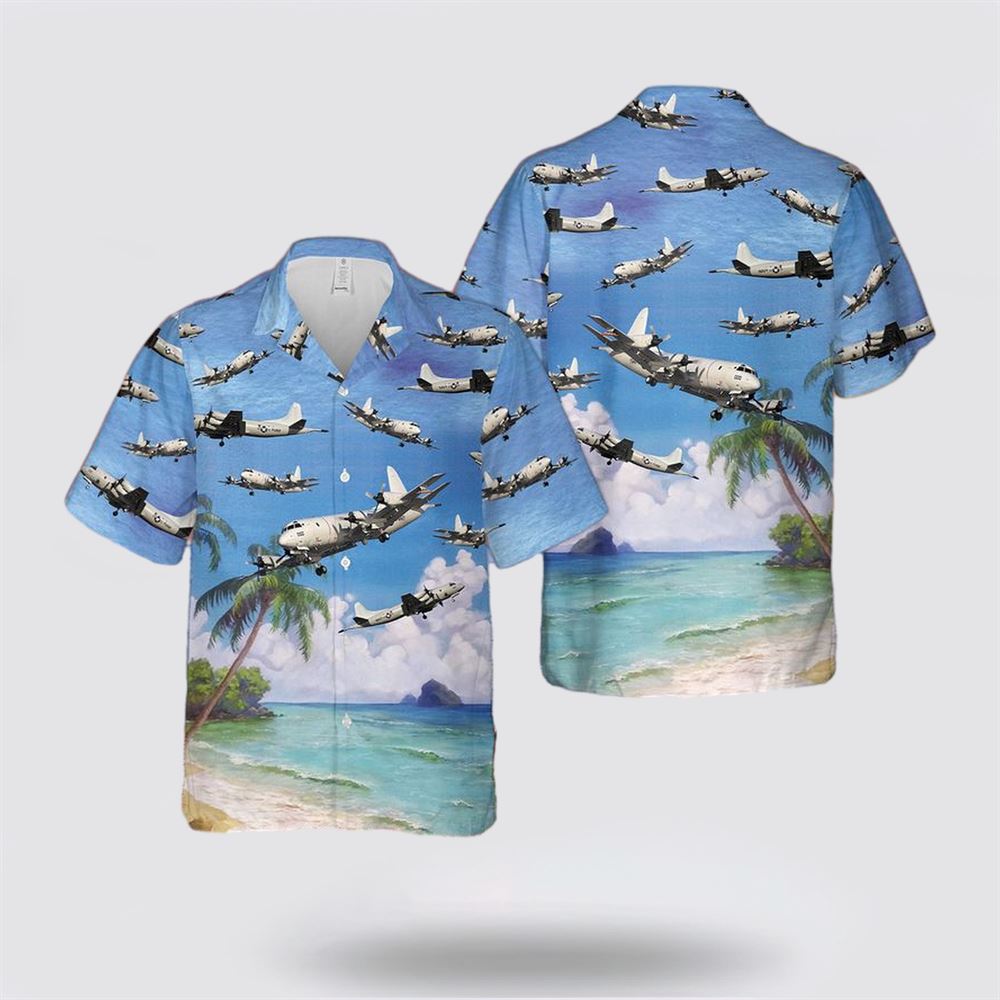 US Navy Lockheed P-3 Orion Hawaiian Shirt - Hawaiian Shirt For Military Personnel