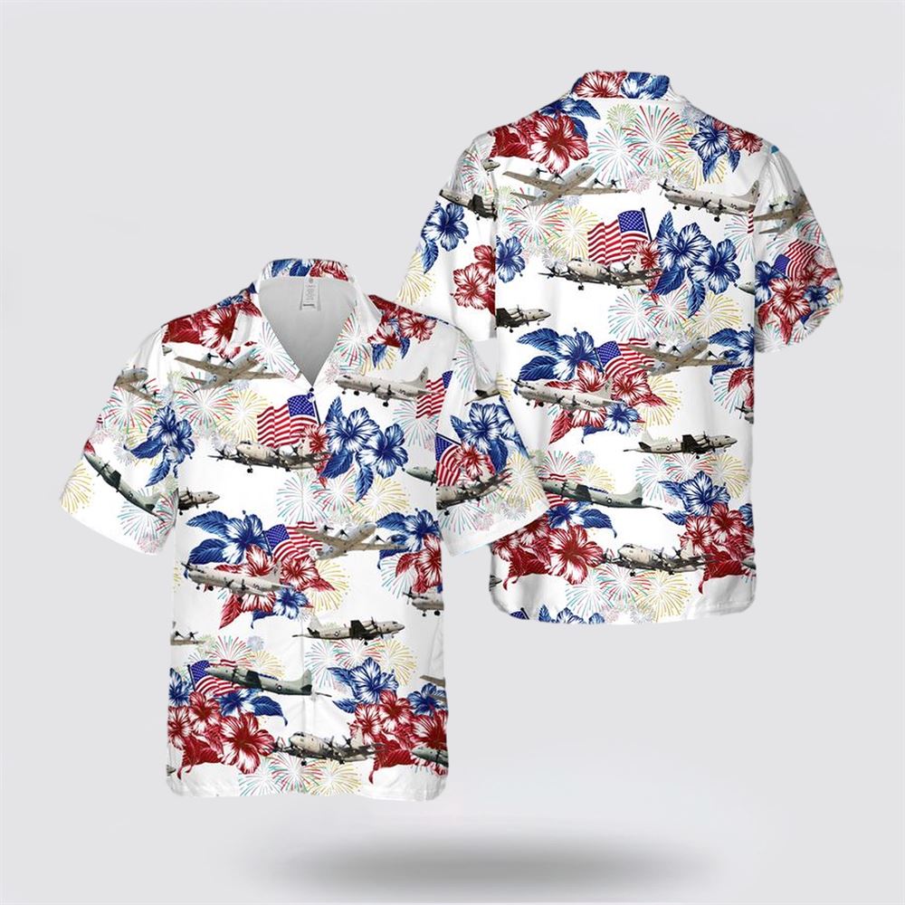 US Navy Lockheed P-3 Orion Hawaiian Shirt - Hawaiian Shirt For Navy Soldiers