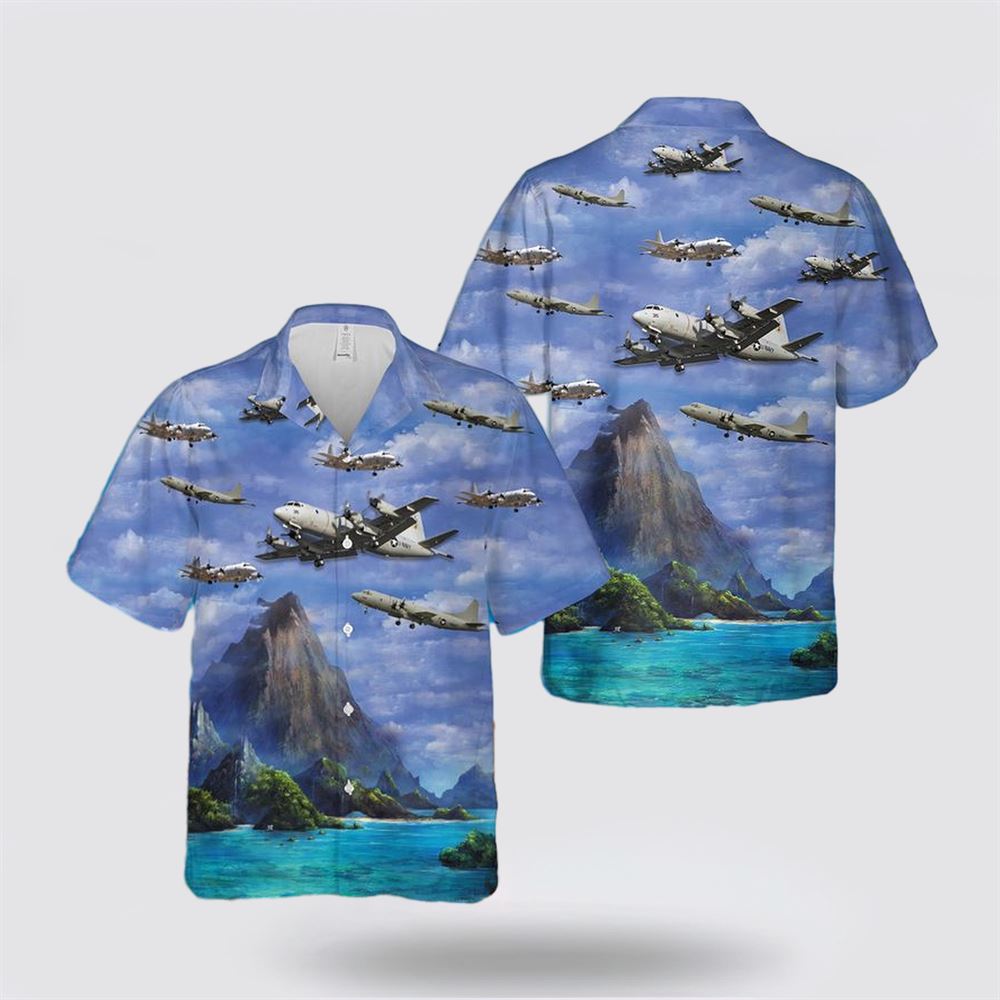 US Navy Lockheed P-3 Orion Hawaiian Shirt - Hawaiian Shirt Gifts For Navy Soldiers