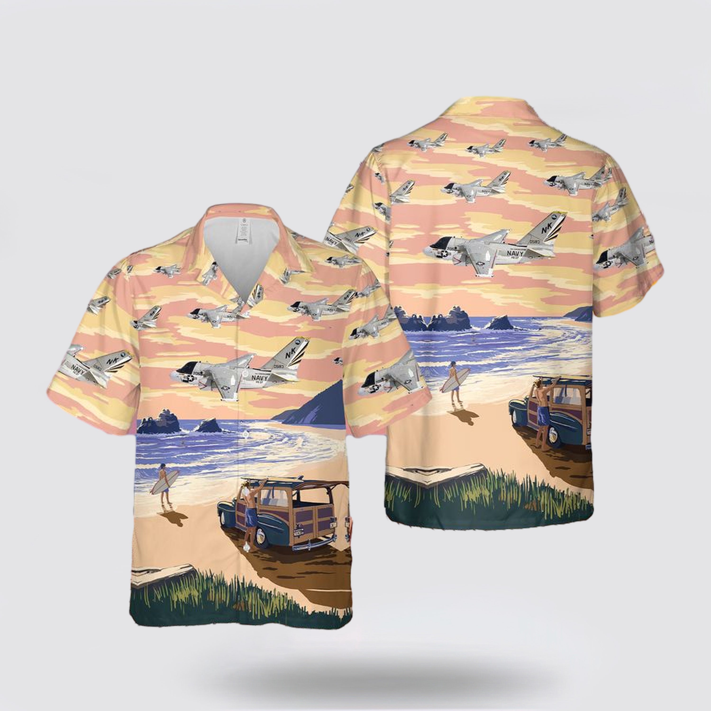 US Navy Lockheed S-3 Viking Of VS-37 Hawaiian Shirt - Gifts For Navy Soldiers