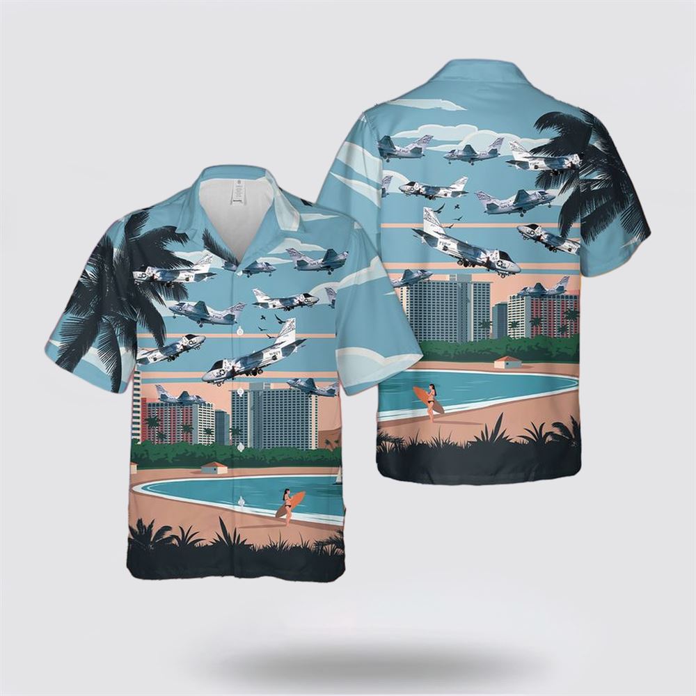 US Navy Lockheed US-3A Viking COD VRC-50 Hawaiian Shirt - Beachwear Gifts For Navy Military Personnel