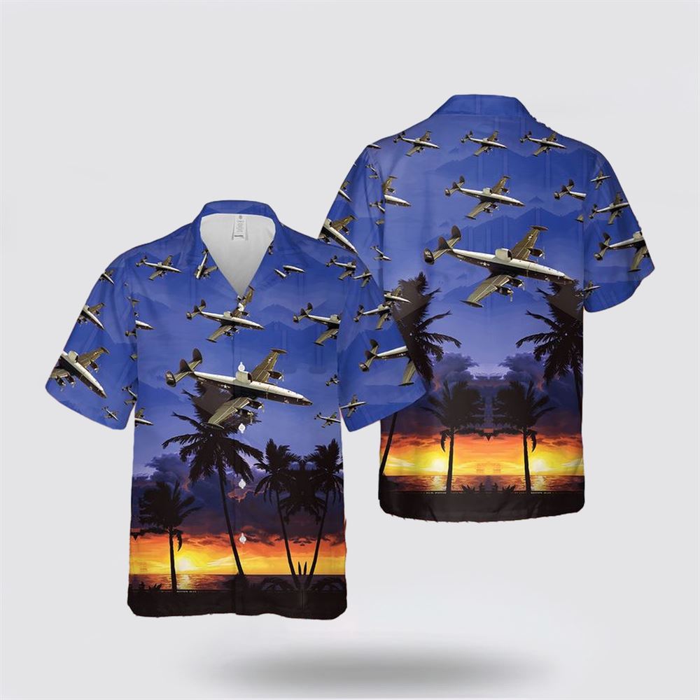 US Navy Lockheed WC-121N Of VW-4 Hurricane Hunters Hawaiian Shirt - Gifts For Navy Soldiers