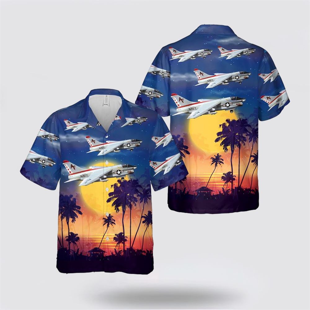 US Navy LTV A-7 Corsair II Of VA-204 Hawaiian Shirt - Gifts For Navy Soldiers