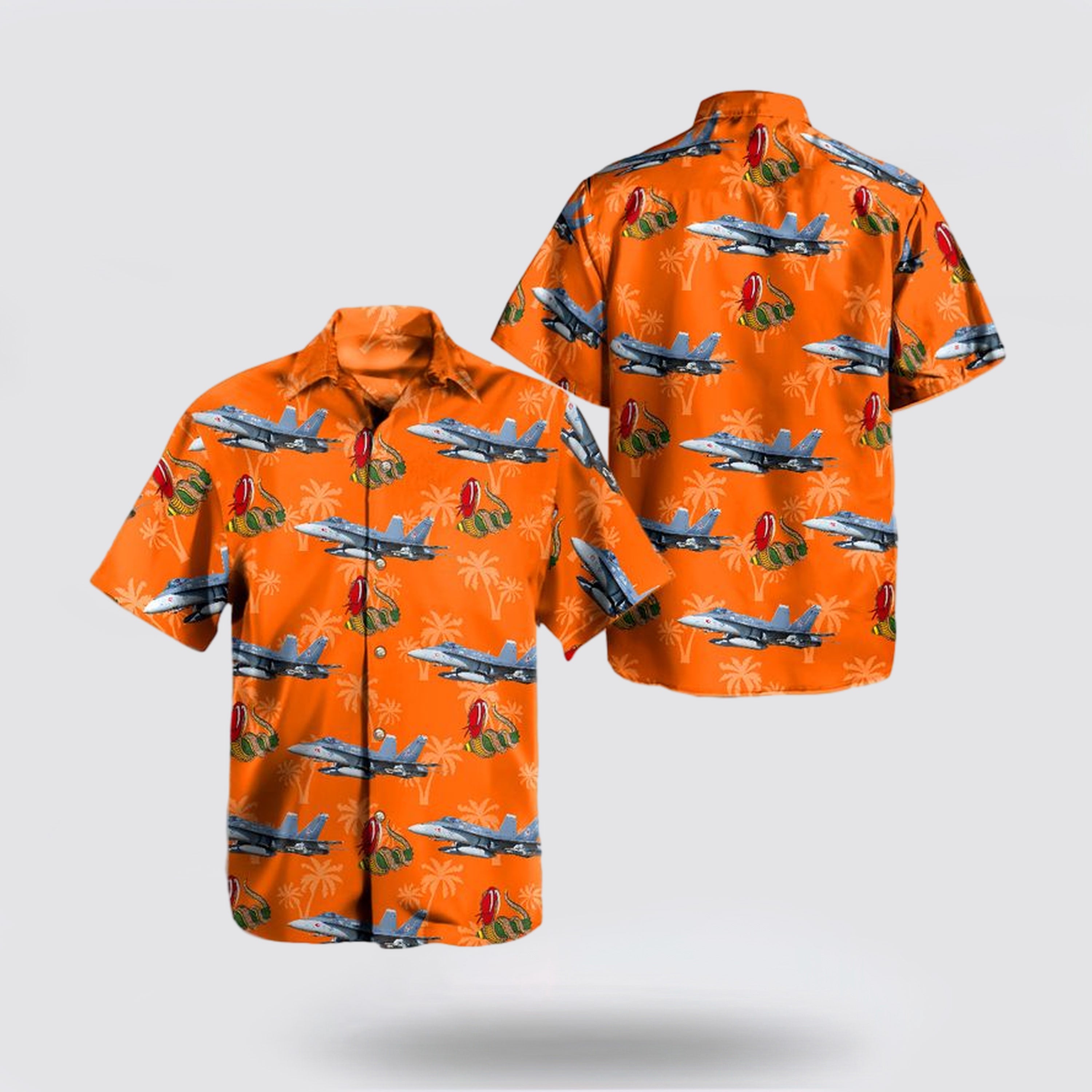 US Navy McDonnell Douglas FA-18C Hornet of VFA-204 River Rattlers Hawaiian Shirt - Gifts For Navy Military Personnel