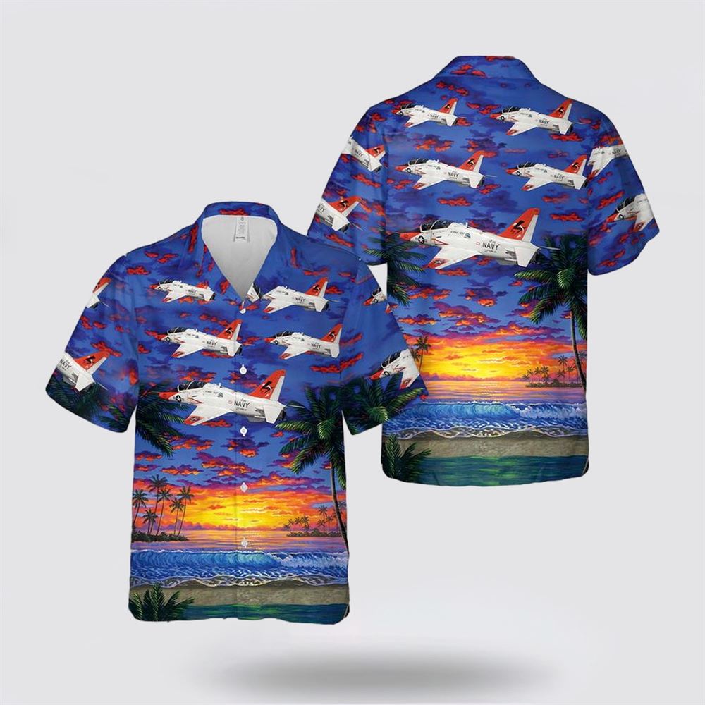 US Navy McDonnell Douglas T-45 Goshawk Hawaiian Shirt - Beachwear Gift For Military Personnel