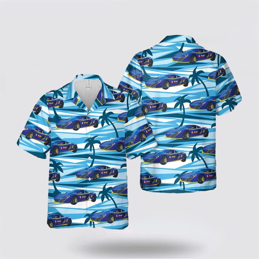 US Navy McLaren 650S Blue Angel Hawaiian Shirt - Hawaiian Shirt Gift For Military Personnel