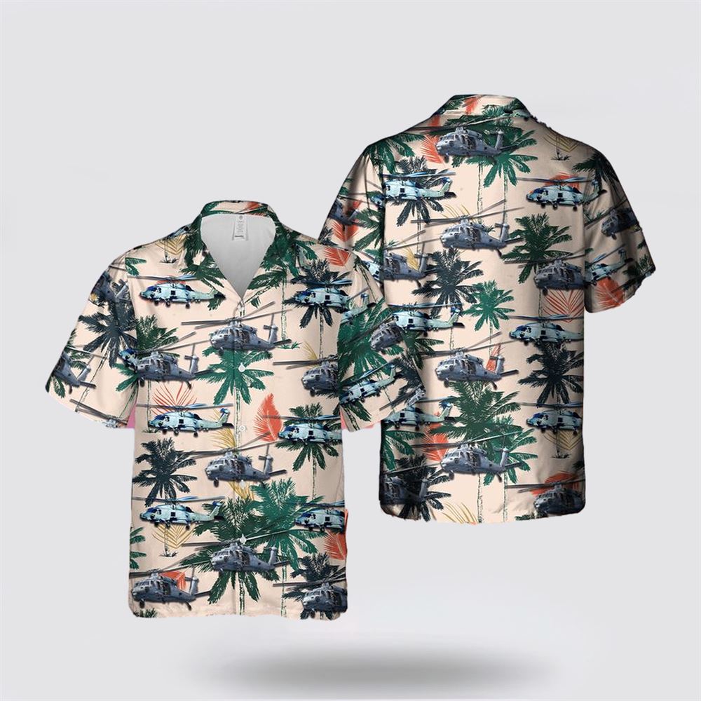 US Navy MH-60 Seahawk Helicopter Hawaiian Shirt - Beachwear Gift For Military Personnel
