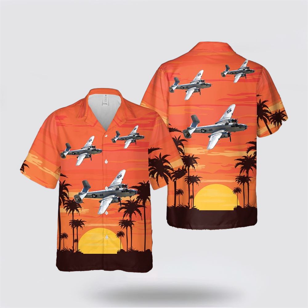 US Navy North American B-25 Mitchell Hawaiian Shirt - Hawaiian Shirt Gift For Military Personnel