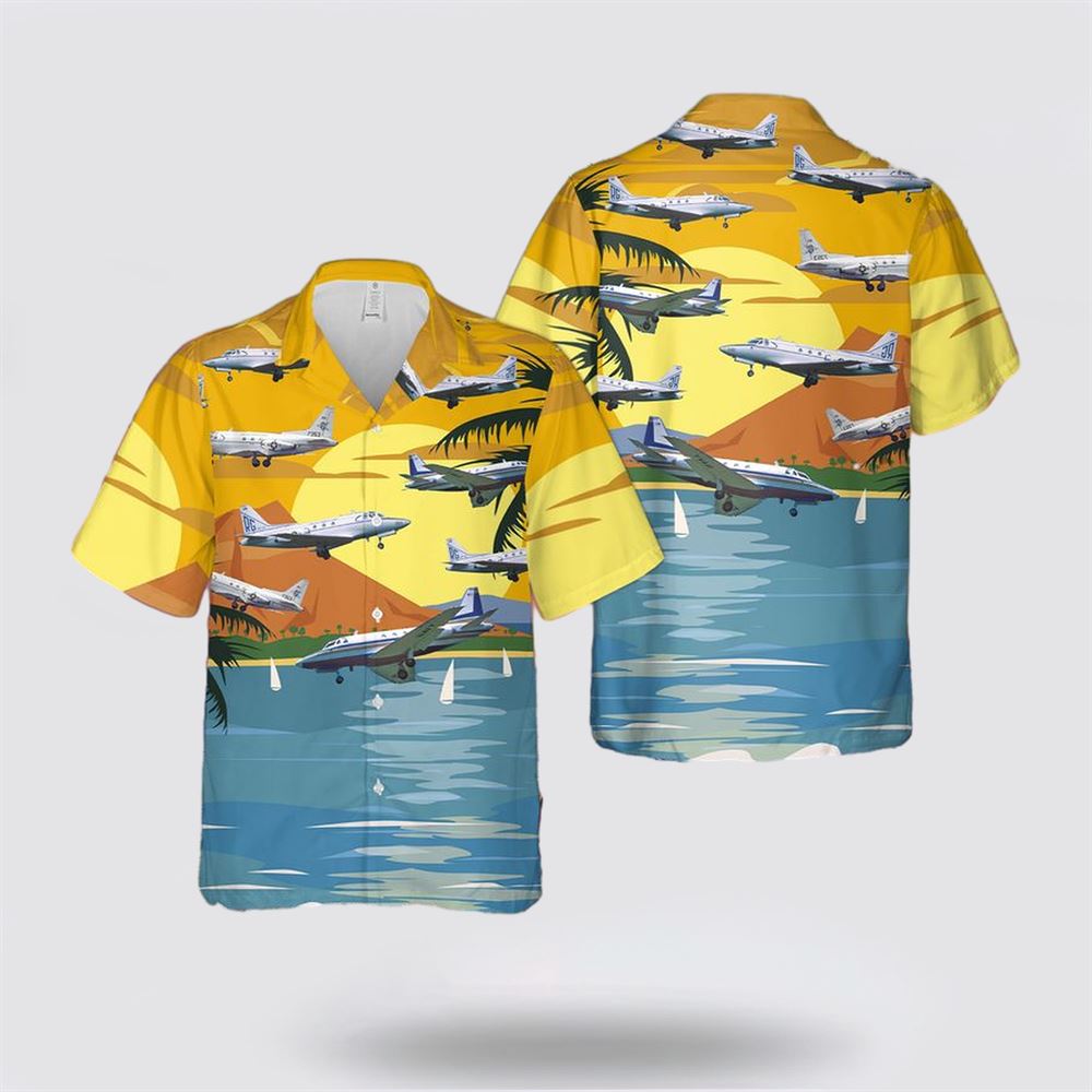 US Navy North American Sabreliner CT-39 VCR-50 Hawaiian Shirt - Gift For Military Personnel