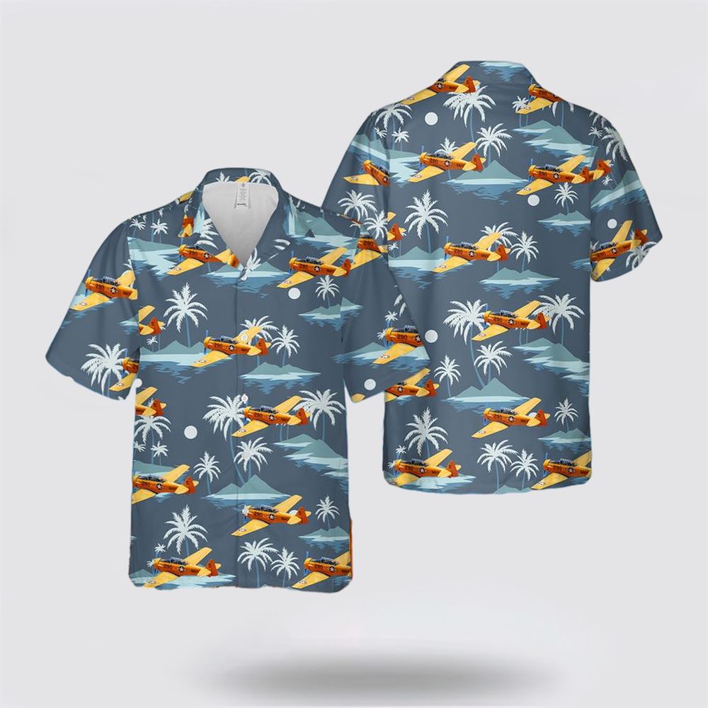 US Navy North American SNJ-5 Texan Hawaiian Shirt - Gift For Military Personnel