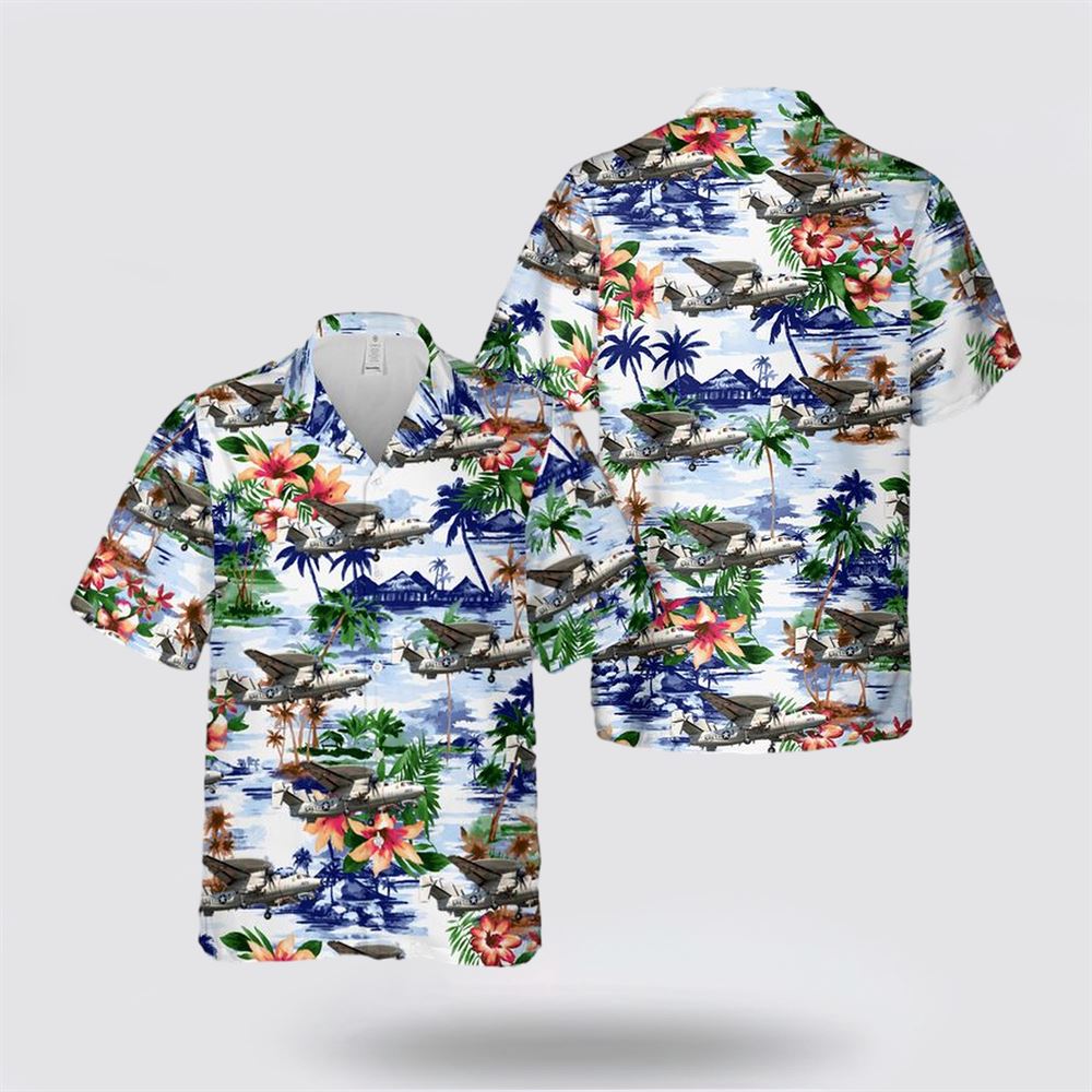 US Navy Northrop Grumman E-2C Hawkeye Hawaiian Shirt - Hawaiian Shirt Gift For Military Personnel