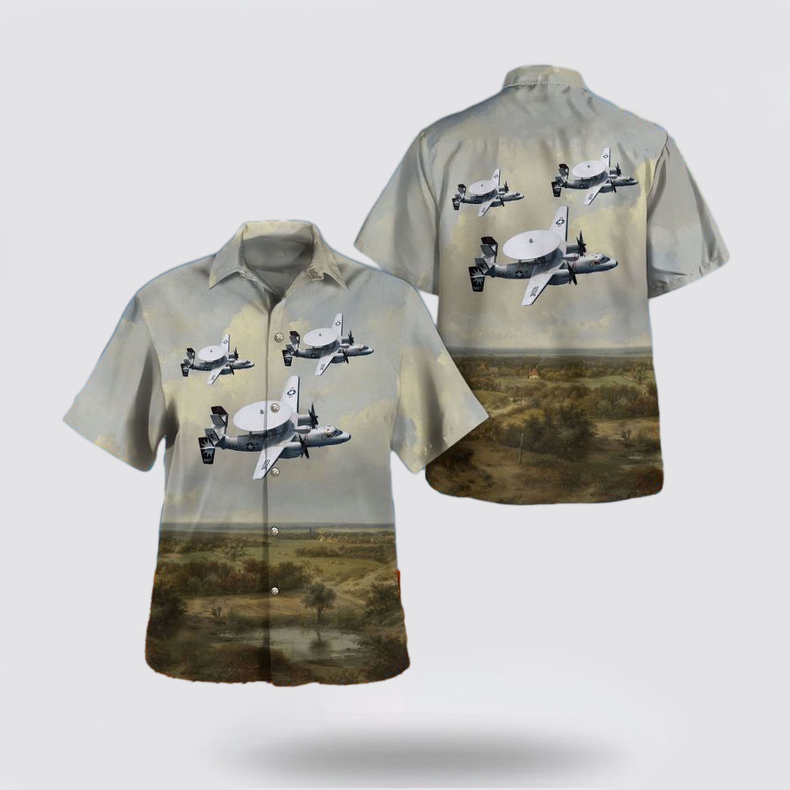 US Navy Northrop Grumman E-2C Hawkeye Of Airborne Command Hawaiian Shirt - Gifts For Navy Military Personnel