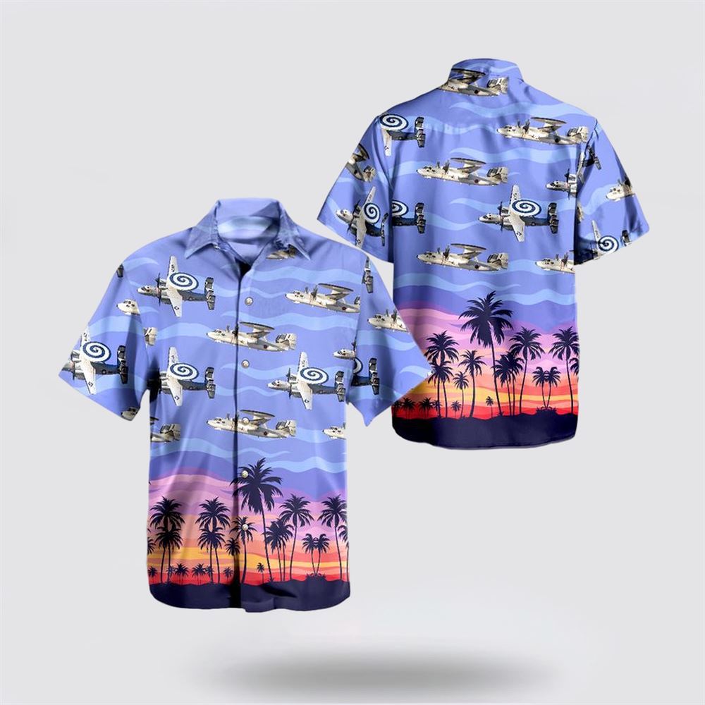 US Navy Northrop Grumman E-2D Advanced Hawkeye Hawaiian Shirt - Gifts For Military Personnel