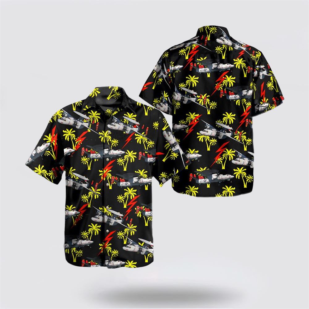 US Navy Northrop Grumman E-2D VAW-125 Tigertails Hawaiian Shirt - Gifts For Navy Military Personnel