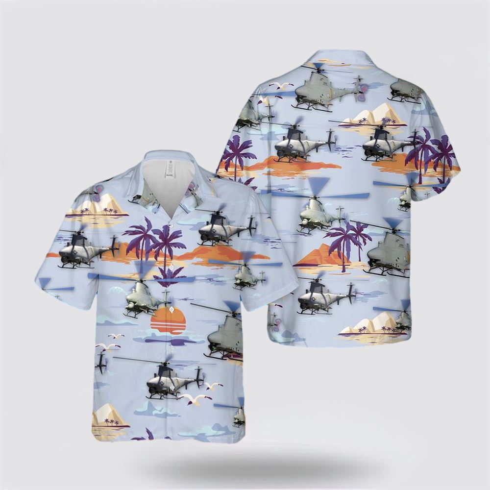 US Navy Northrop Grumman MQ-8 Fire Scout Hawaiian Shirt - Hawaiian Shirt Gifts For Navy Soldiers