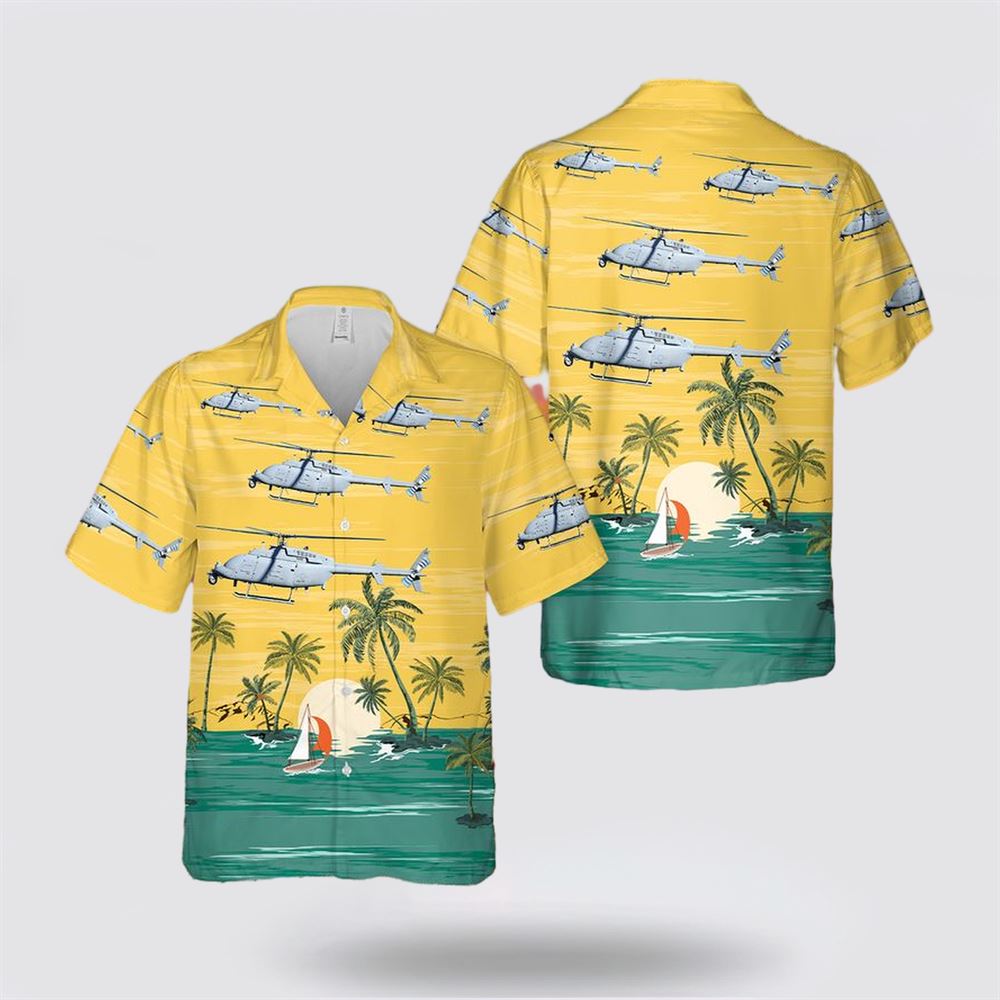 US Navy Northrop Grumman MQ-8C Fire Scout Hawaiian Shirt - Hawaiian Shirt Gift For Military Personnel