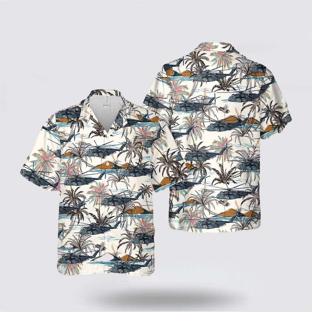 US Navy Sikorsky CH-53E Super Stallion Hawaiian Shirt - Gift For Military Personnel
