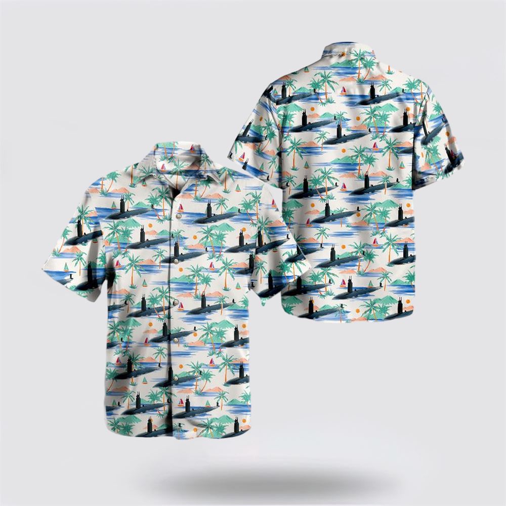 Us Navy USS Asheville SSN-758 Attack Submarine Hawaiian Shirt - Gifts For Navy Soldiers