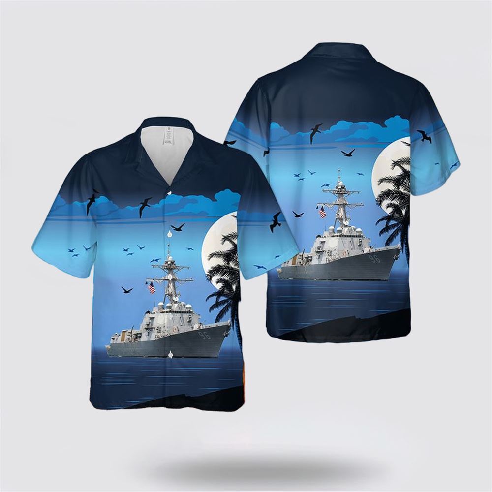 Us Navy USS Bainbridge DDG-96 Destroyer Hawaiian Shirt - Gifts For Navy Soldiers