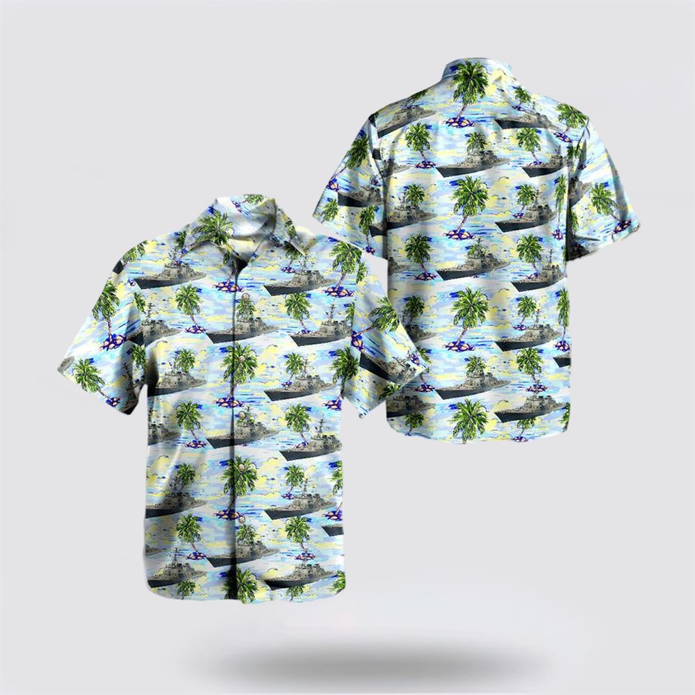 Us Navy USS Cole DDG-67 Destroyer Hawaiian Shirt - Gifts For Navy Soldiers