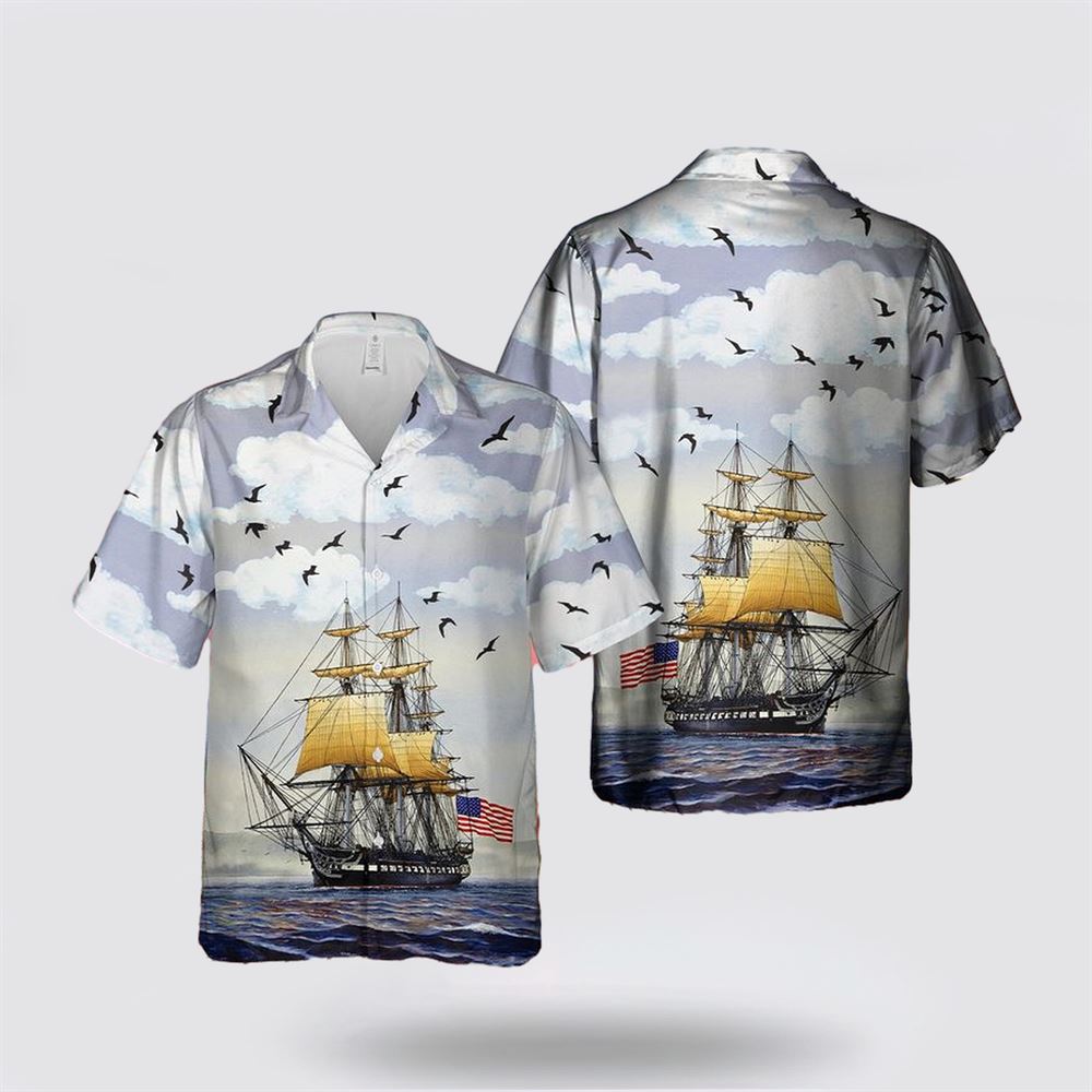 US Navy USS Constitution Hawaiian Shirt - Beach Clothes Gifts For Military Personnel