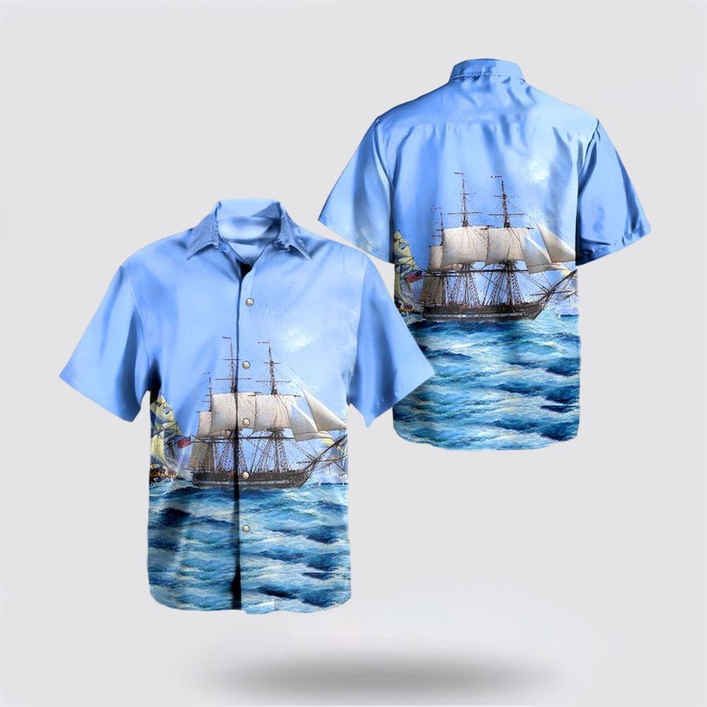 US Navy USS Constitution Hawaiian Shirt - Beachwear For Military Personnel