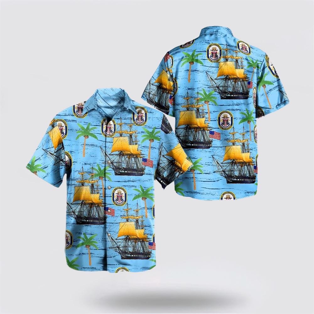 US Navy USS Constitution Hawaiian Shirt - Gifts For Military Personnel