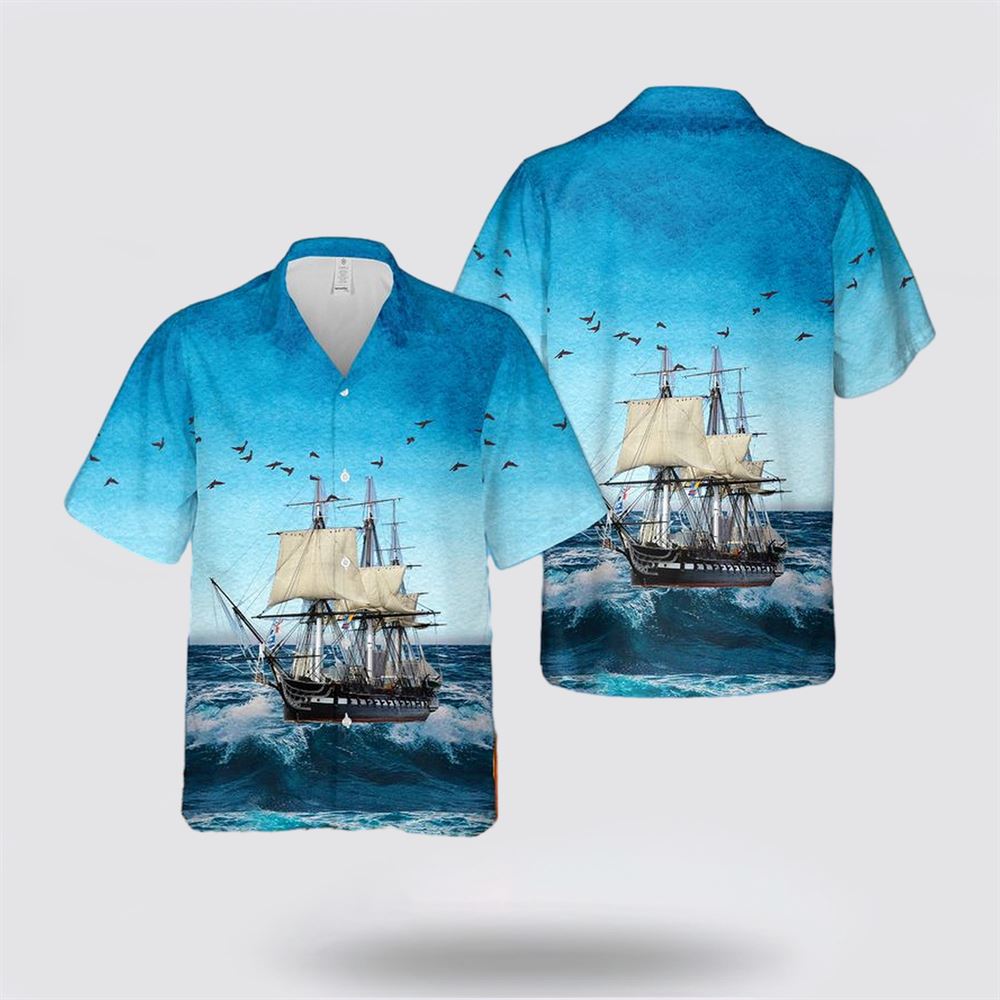 US Navy USS Constitution Hawaiian Shirt - Gifts For Navy Military Personnel