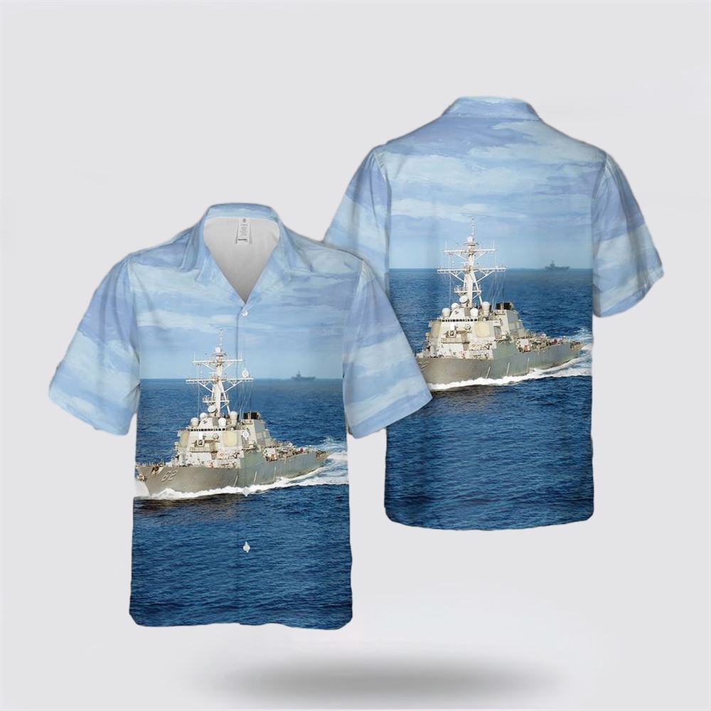 US Navy USS Fitzgerald (DDG-62) Arleigh Burke Class Destroyer Hawaiian Shirt - Beachwear Gifts For Navy Military Personnel