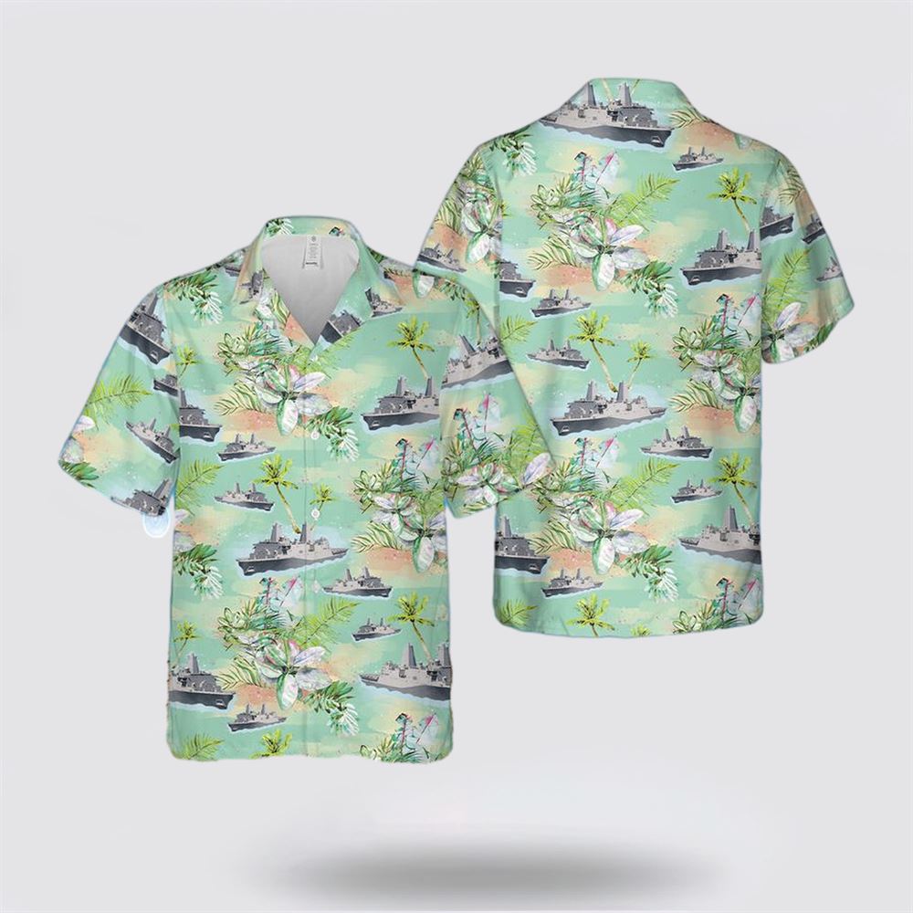 US Navy USS Green Bay (LPD-20) Hawaiian Shirt - Beachwear Gifts For Navy Military Personnel
