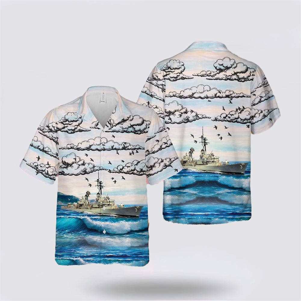 US Navy USS John King (DDG-3) Hawaiian Shirt - Gift For Military Personnel