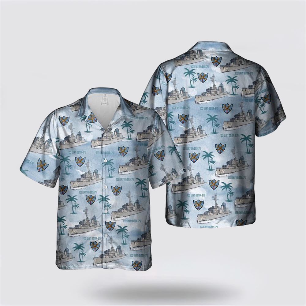 US Navy USS Leary DDDDR879 Home Run Hawaiian Shirt - Beach Clothes Gifts For Military Personnel