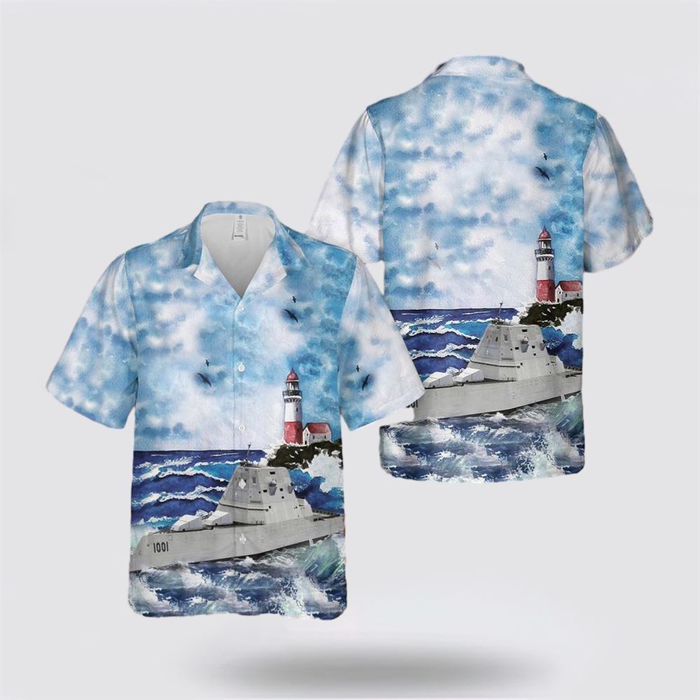 US Navy USS Michael Monsoor (DDG-1001) Hawaiian Shirt - Beachwear Gifts For Navy Military Personnel