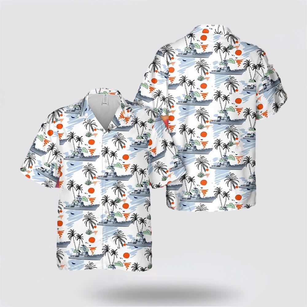 US Navy USS Momsen (DDG-92) Arleigh Burke Hawaiian Shirt - Beachwear Gifts For Navy Military Personnel