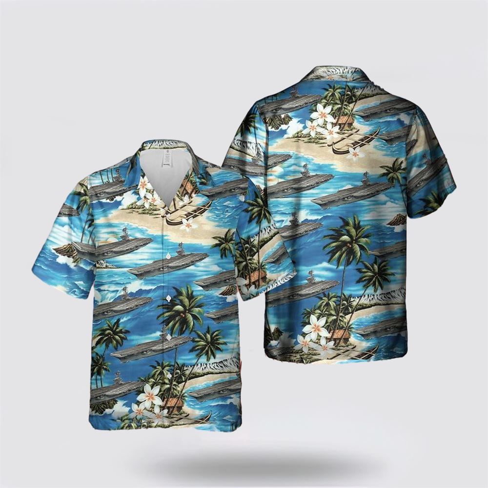 US Navy USS Ronald Reagan (CVN 76) Hawaiian Shirt - Beach Clothes Gifts For Military Personnel