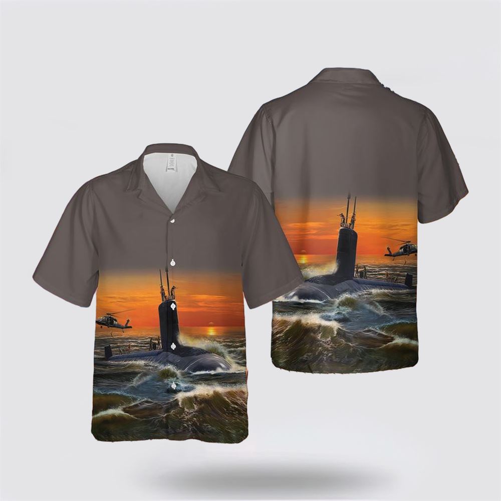 US Navy USS Texas (SSN-775) Hawaiian Shirt - Gift For Military Personnel