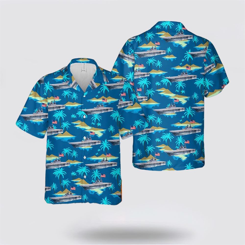 US Navy USS Tripoli LHA-7 Hawaiian Shirt - Gifts For Navy Military Personnel