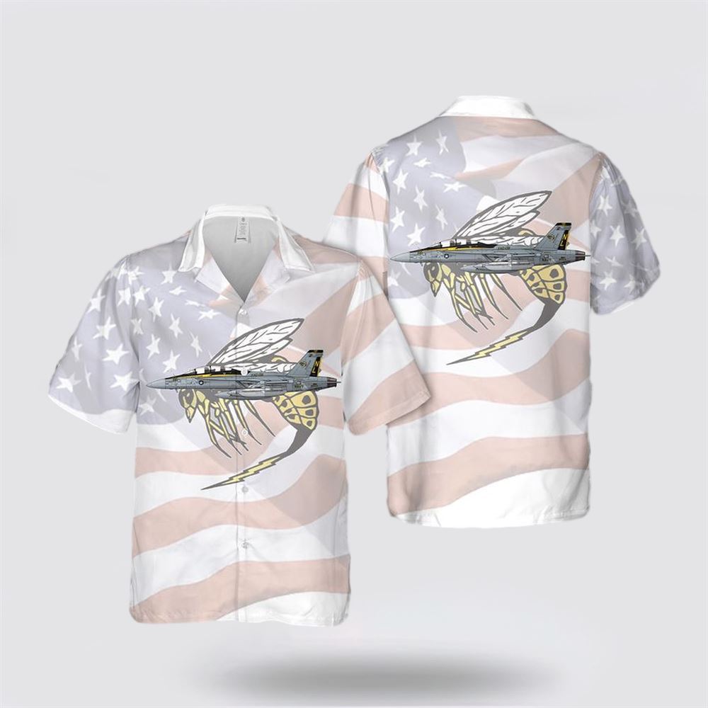 US Navy VAQ-138 Yellowjackets EA-18G Growler Hawaiian Shirt - Beachwear Gift For Military Personnel