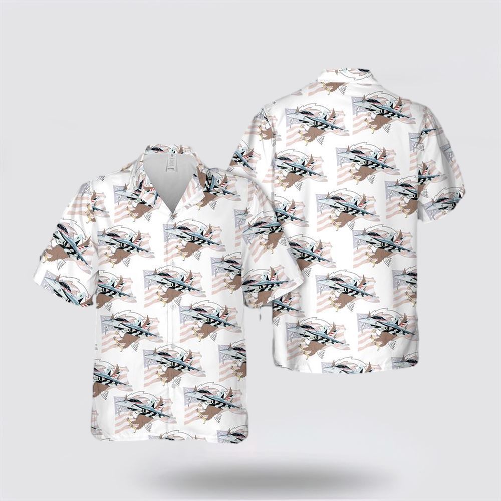 US Navy VAQ-140 Patriots EA-18G Hawaiian Shirt - Beachwear Gift For Military Personnel