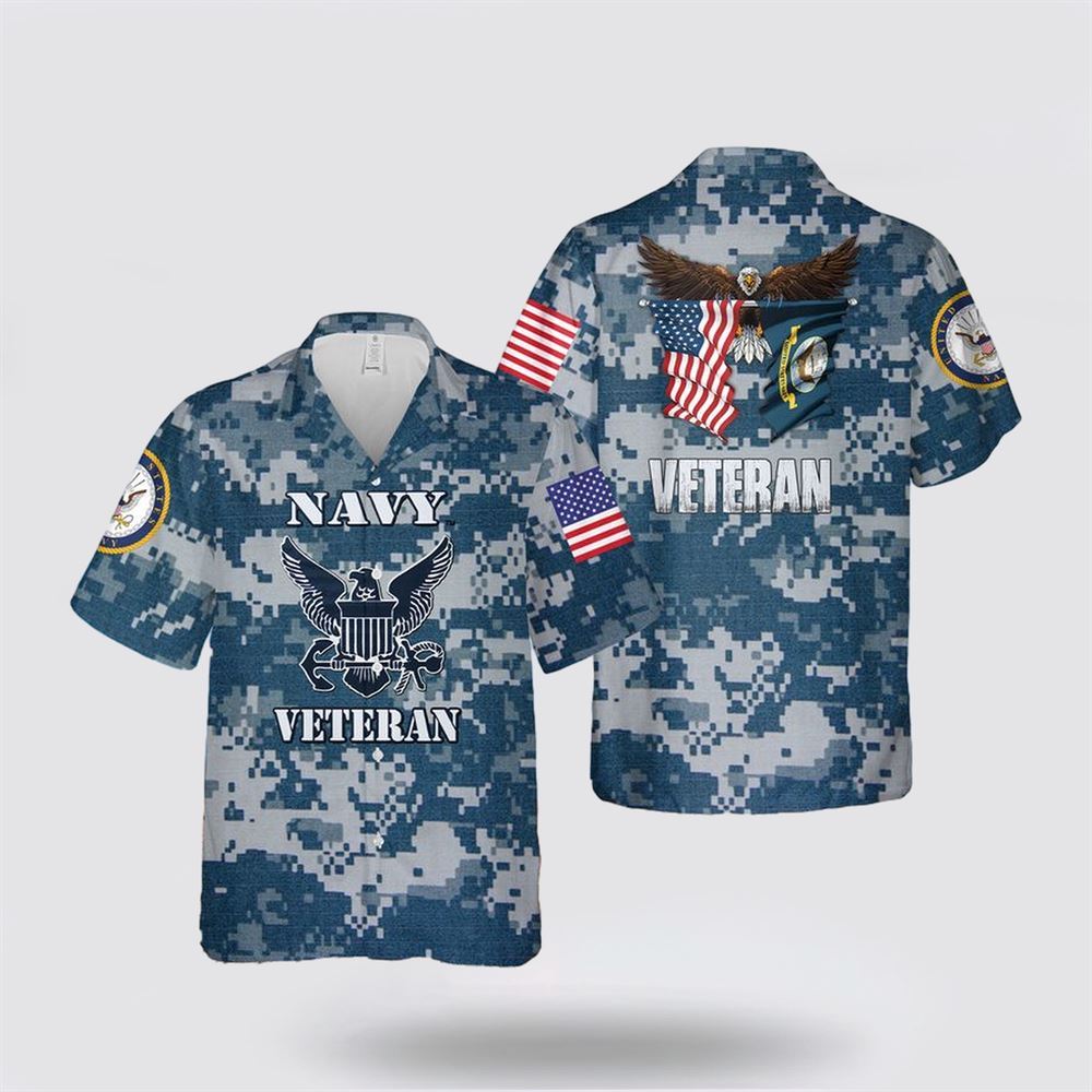 US Navy Veteran Hawaiian Shirt - Beach Clothes For Military Personnel