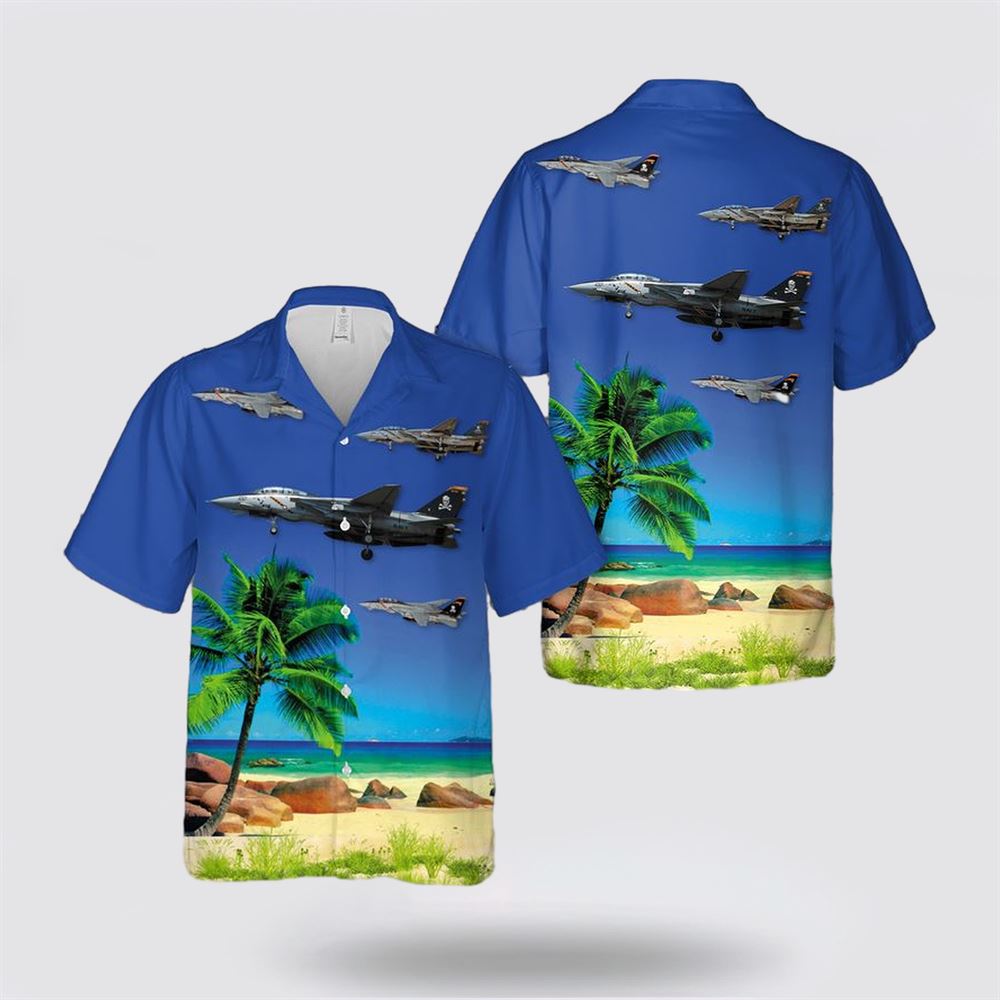 US Navy VF-103 F-14B Hawaiian Shirt - Gifts For Navy Military Personnel