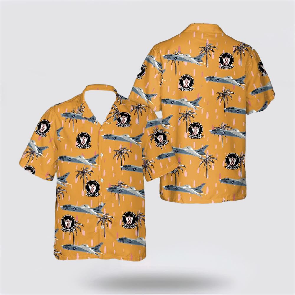 US Navy Vought F-8 Crusader Of VF-24 Hawaiian Shirt - Beach Clothes For Military Personnel