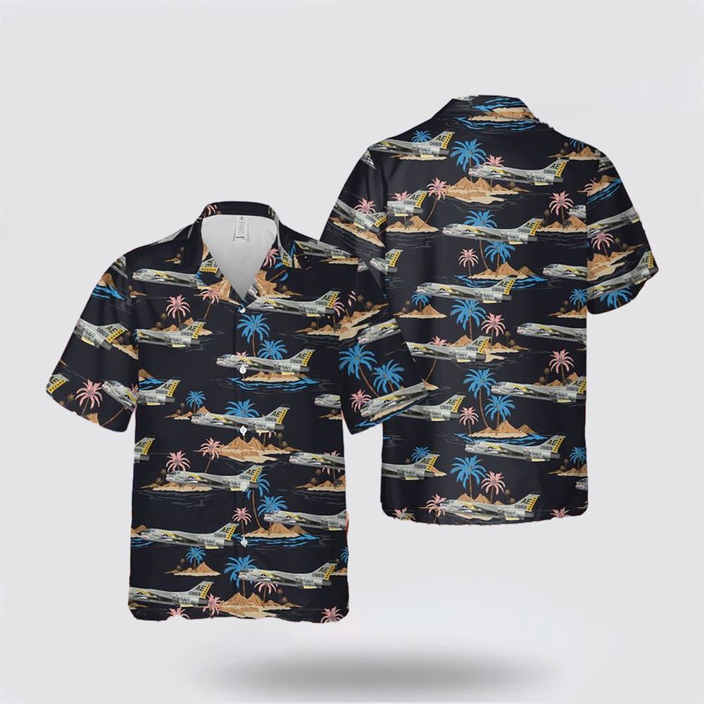 US Navy Vought F-8E Crusader Of VF-33 Hawaiian Shirt - Gift For Military Personnel