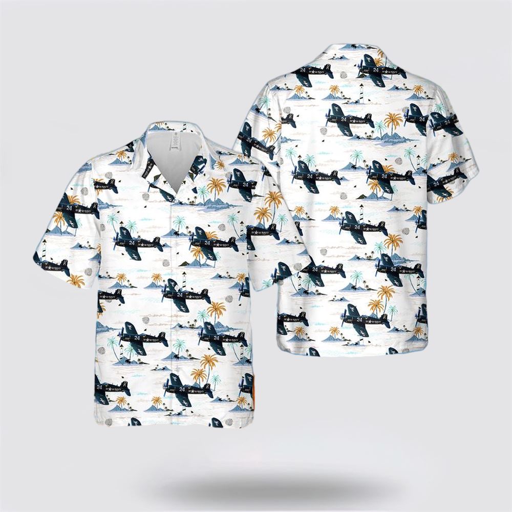 US Navy Vought F4U Corsair Hawaiian Shirt - Beach Clothes Gifts For Military Personnel