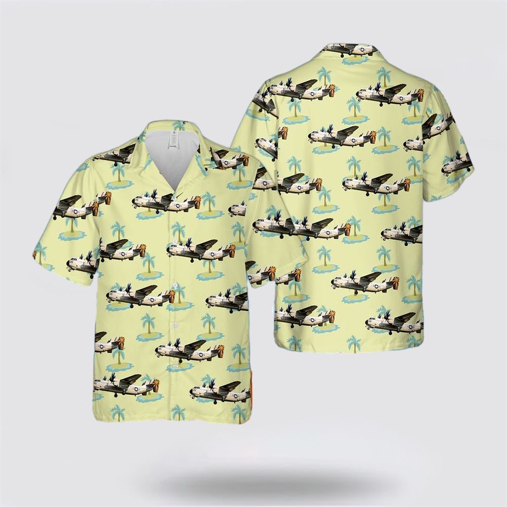 US Navy VRC-40 Grumman C-2 Greyhound Hawaiian Shirt - Gifts For Navy Military Personnel