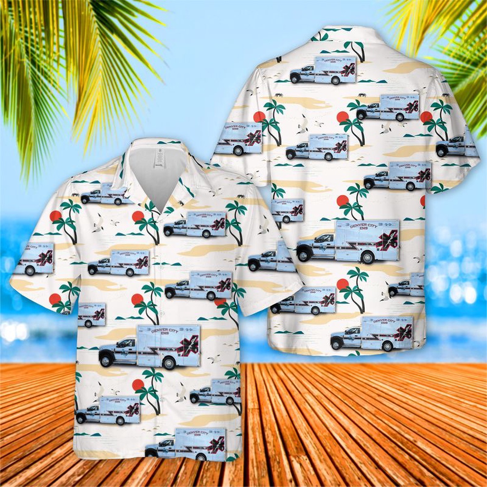 US Texas Denver City EMS Hawaiian Shirt, Texas Hawaii Shirt, Texas Shirt