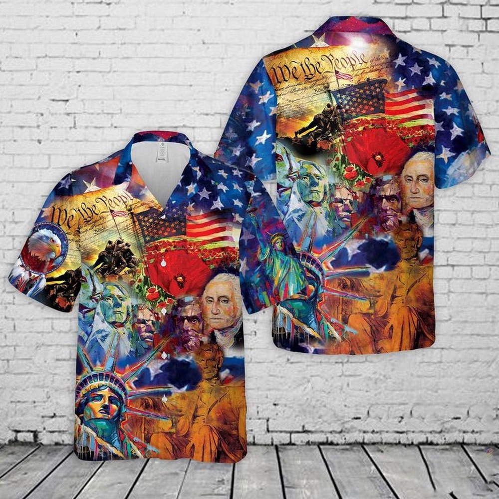 USA 4th July Hawaiian Tropical Style Shirt Exclusive Elegance Design, 4th Of July Hawaiian Shirt, 4th Of July Shirt