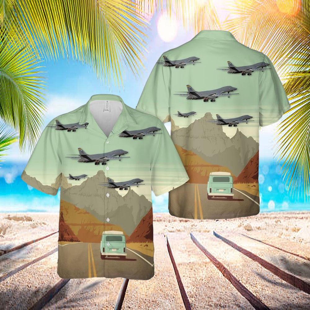Usaf Air Force Global Strike Command 28th Bomb Wing Rockwell B-1b Lancer Hawaiian Shirt - Beachwear For Men - Best Hawaiian Shirts